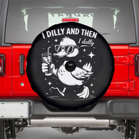 I Dilly And Then I Dally Spare Tire Cover Retro Duck Funny Animal Meme
