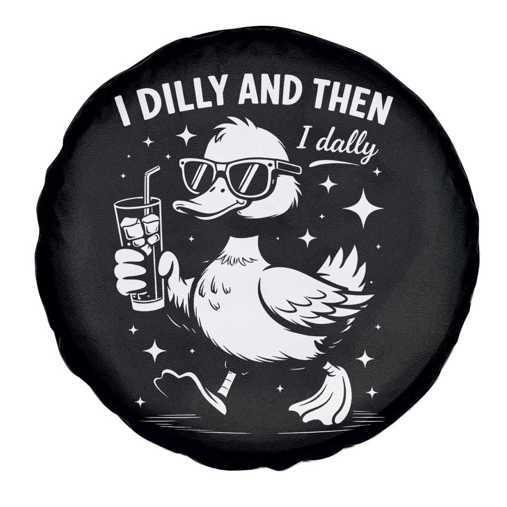 I Dilly And Then I Dally Spare Tire Cover Retro Duck Funny Animal Meme