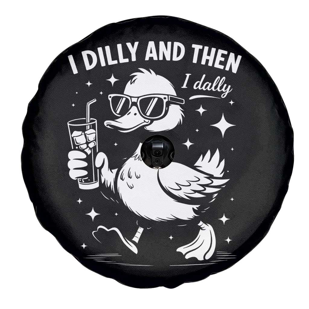 I Dilly And Then I Dally Spare Tire Cover Retro Duck Funny Animal Meme