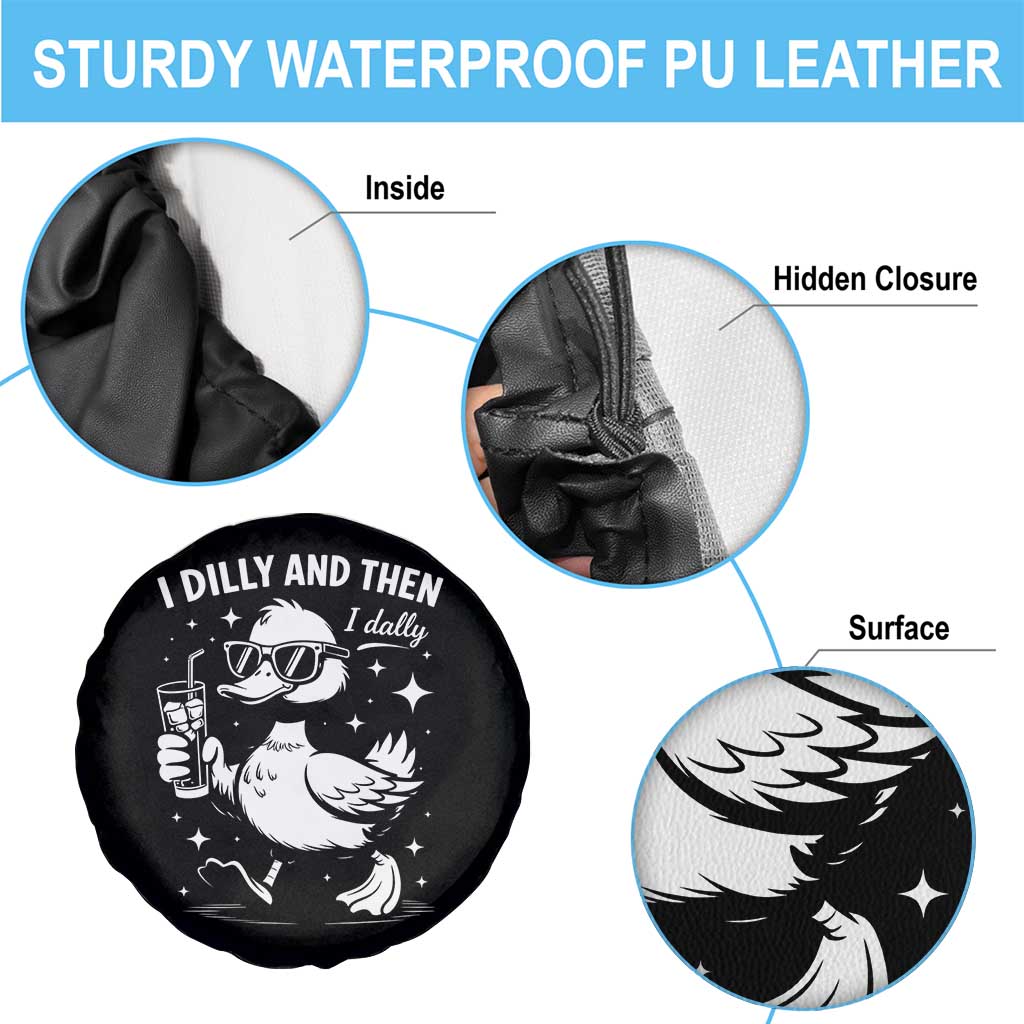 I Dilly And Then I Dally Spare Tire Cover Retro Duck Funny Animal Meme