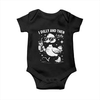 I Dilly And Then I Dally Baby Onesie Retro Duck Funny Animal Meme