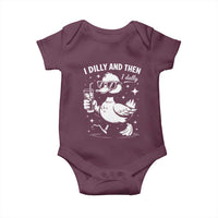 I Dilly And Then I Dally Baby Onesie Retro Duck Funny Animal Meme