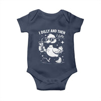 I Dilly And Then I Dally Baby Onesie Retro Duck Funny Animal Meme