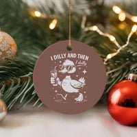 I Dilly And Then I Dally Ceramic Ornament Retro Duck Funny Animal Meme