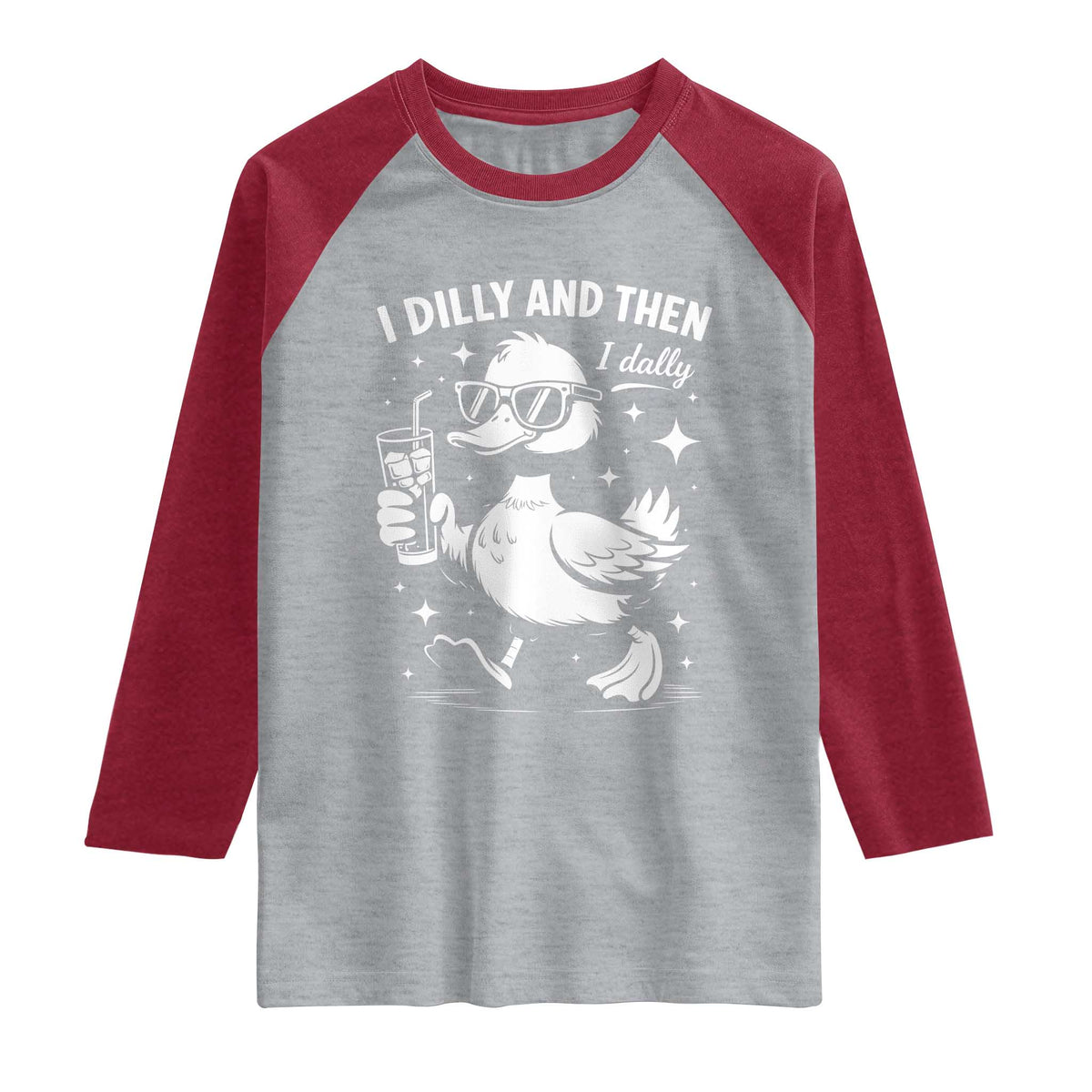 I Dilly And Then I Dally Raglan Shirt Retro Duck Funny Animal Meme