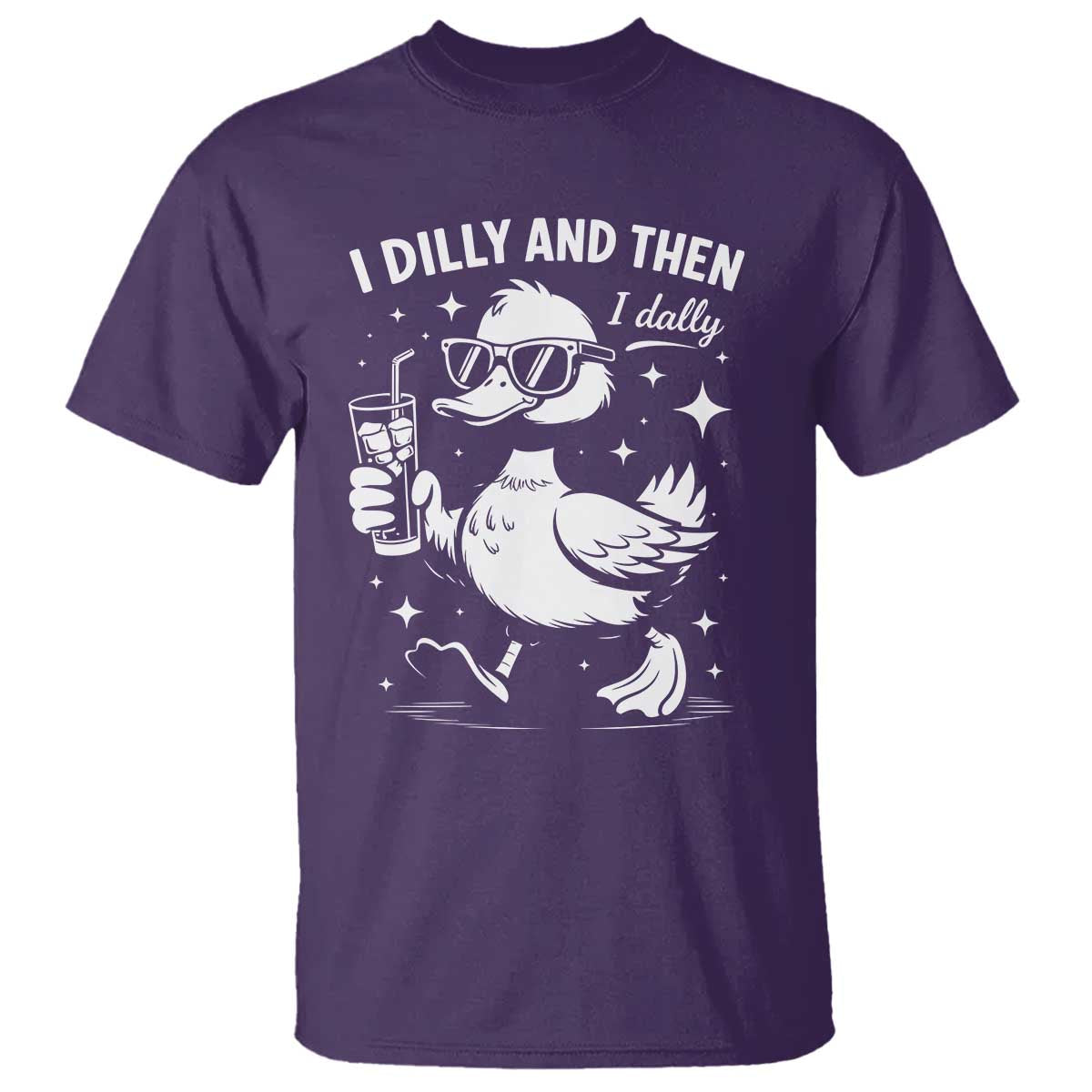 I Dilly And Then I Dally T Shirt Retro Duck Funny Animal Meme