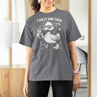 I Dilly And Then I Dally T Shirt For Women Retro Duck Funny Animal Meme