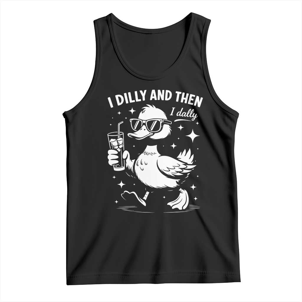 I Dilly And Then I Dally Tank Top Retro Duck Funny Animal Meme