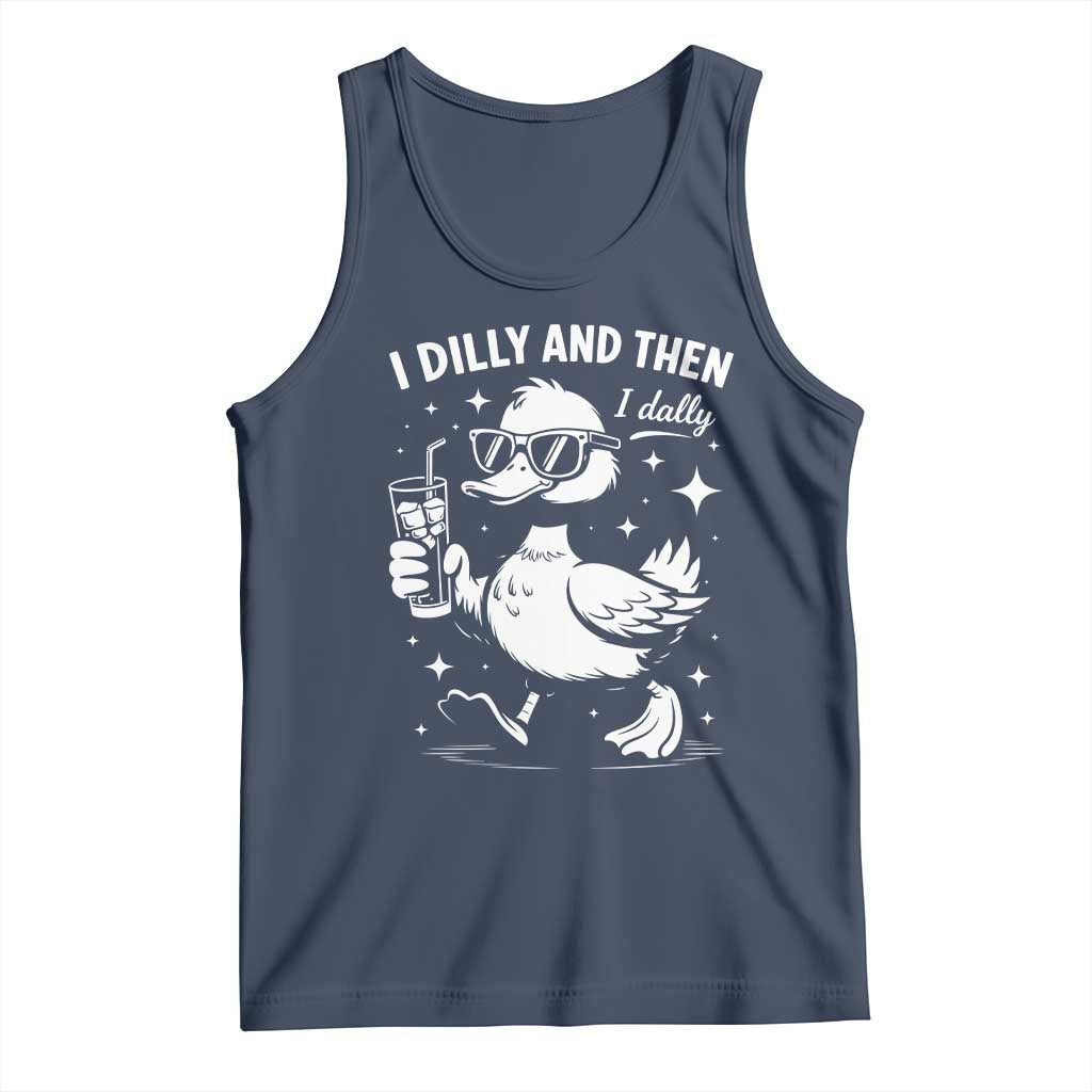 I Dilly And Then I Dally Tank Top Retro Duck Funny Animal Meme