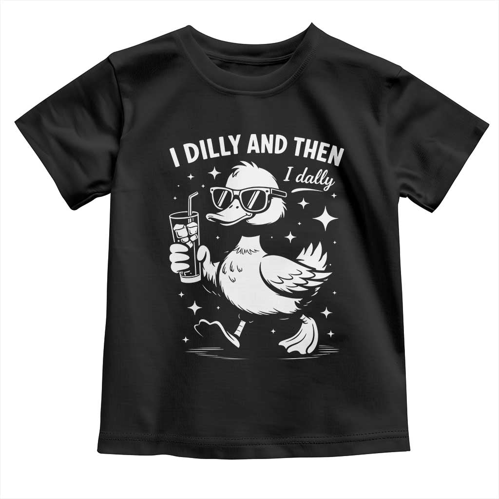 I Dilly And Then I Dally Toddler T Shirt Retro Duck Funny Animal Meme