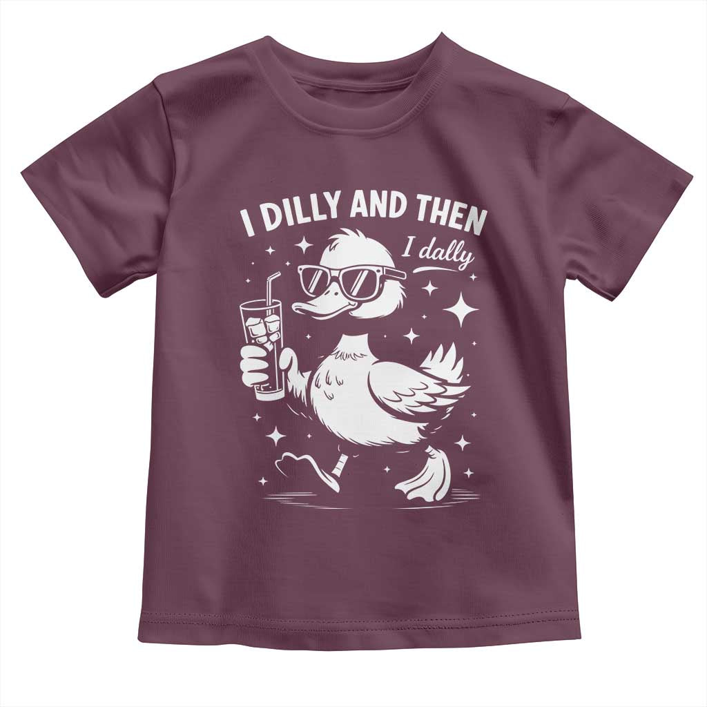 I Dilly And Then I Dally Toddler T Shirt Retro Duck Funny Animal Meme