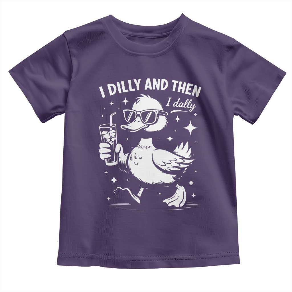 I Dilly And Then I Dally Toddler T Shirt Retro Duck Funny Animal Meme