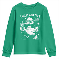 I Dilly And Then I Dally Youth Sweatshirt Retro Duck Funny Animal Meme