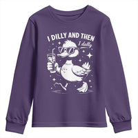 I Dilly And Then I Dally Youth Sweatshirt Retro Duck Funny Animal Meme