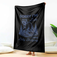 Raccoon Dilly Dallying Throw Blanket Funny Sorry Im Late Silly Animal