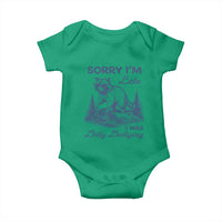 Raccoon Dilly Dallying Baby Onesie Funny Sorry Im Late Silly Animal