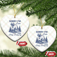 Raccoon Dilly Dallying Ceramic Ornament Funny Sorry Im Late Silly Animal