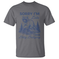 Raccoon Dilly Dallying T Shirt Funny Sorry Im Late Silly Animal