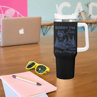 Raccoon Dilly Dallying Tumbler With Handle Funny Sorry Im Late Silly Animal