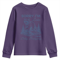 Raccoon Dilly Dallying Youth Sweatshirt Funny Sorry Im Late Silly Animal