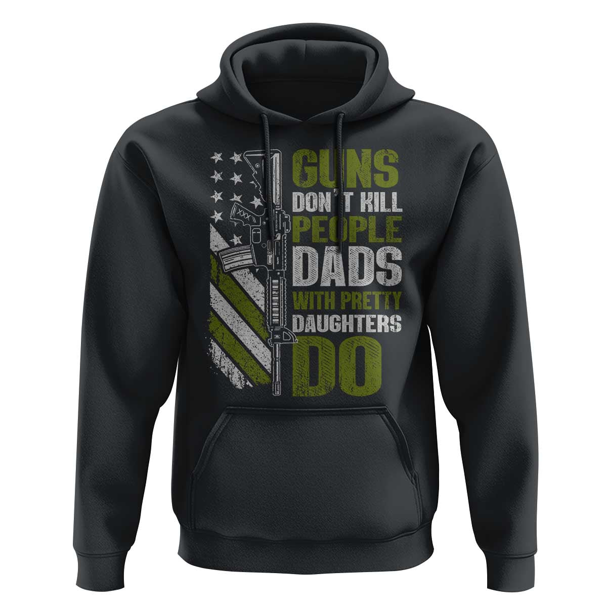Funny Girl Dad Hoodie Guns Dont Kill People Dads With Pretty Daughters Do American Flag