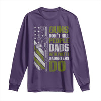 Funny Girl Dad Long Sleeve Shirt Guns Dont Kill People Dads With Pretty Daughters Do American Flag
