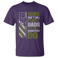Funny Girl Dad T Shirt Guns Dont Kill People Dads With Pretty Daughters Do American Flag