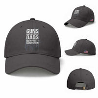 Guns Dont Kill People Dads With Pretty Daughters Do Baseball Cap Funny Girl Dad Gun American Flag