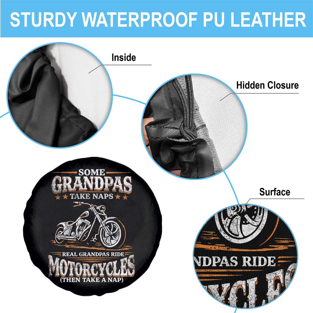 Biker Grandpa Spare Tire Cover Some Grandpas Take Naps Real Grandpas Ride Motorcycles