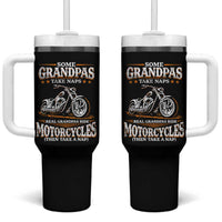 Biker Grandpa Tumbler With Handle Some Grandpas Take Naps Real Grandpas Ride Motorcycles