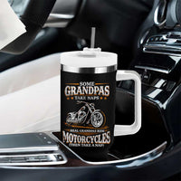 Biker Grandpa Tumbler With Handle Some Grandpas Take Naps Real Grandpas Ride Motorcycles