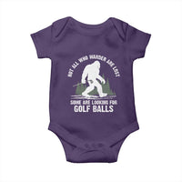 Not All Who Wander Are Lost Bigfoot Looking For Golf Balls Baby Onesie Vintage Golfs Lover Sasquatch Golfing