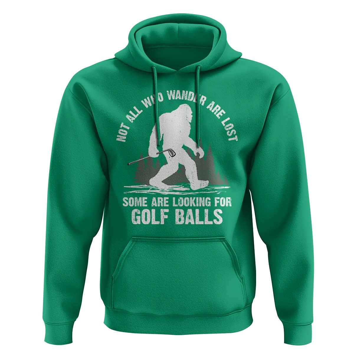Not All Who Wander Are Lost Bigfoot Looking For Golf Balls Hoodie Vintage Golfs Lover Sasquatch Golfing