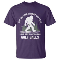 Not All Who Wander Are Lost Bigfoot Looking For Golf Balls T Shirt Vintage Golfs Lover Sasquatch Golfing