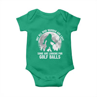 Not All Who Wander Are Lost Bigfoot Looking For Golf Balls Baby Onesie Vintage Golfs Lover Sasquatch Golfing Full Moon