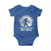 Not All Who Wander Are Lost Bigfoot Looking For Golf Balls Baby Onesie Vintage Golfs Lover Sasquatch Golfing Full Moon