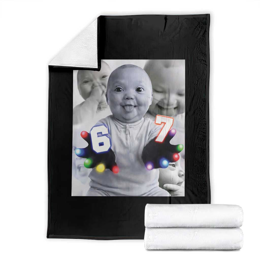 Gloving Niche 67 Ai Baby Meme Throw Blanket Six Seven Hand Funny Laughing Baby