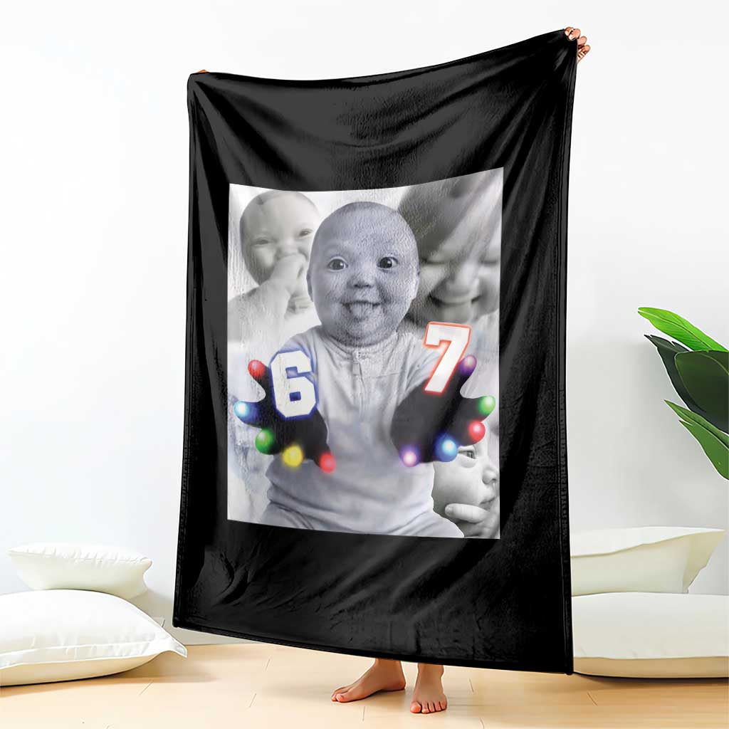 Gloving Niche 67 Ai Baby Meme Throw Blanket Six Seven Hand Funny Laughing Baby