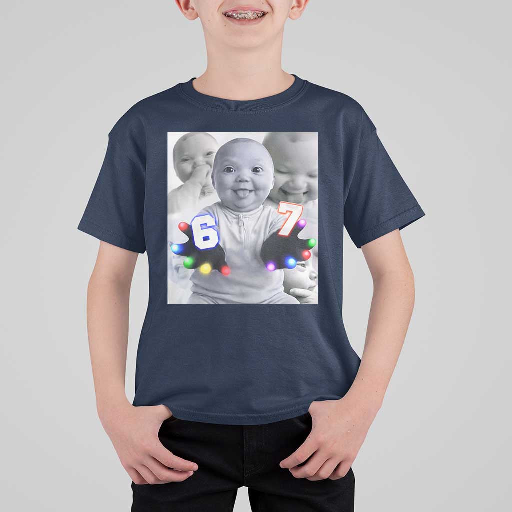 Gloving Niche 67 Ai Baby Meme T Shirt For Kid Six Seven Hand Funny Laughing Baby