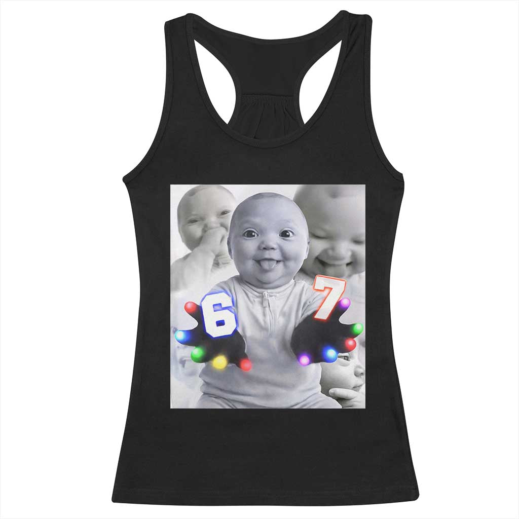 Gloving Niche 67 Ai Baby Meme Racerback Tank Top Six Seven Hand Funny Laughing Baby
