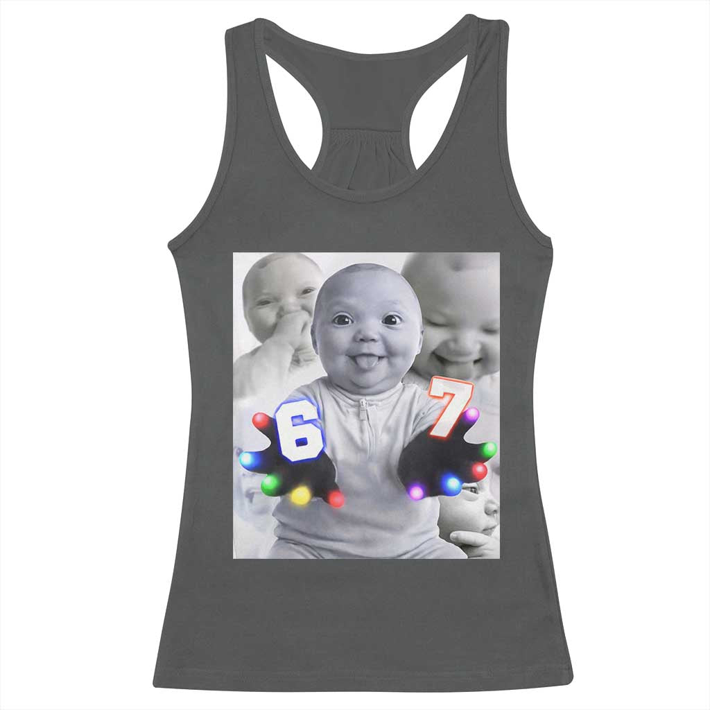 Gloving Niche 67 Ai Baby Meme Racerback Tank Top Six Seven Hand Funny Laughing Baby