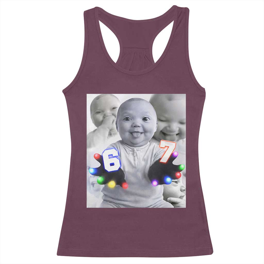 Gloving Niche 67 Ai Baby Meme Racerback Tank Top Six Seven Hand Funny Laughing Baby
