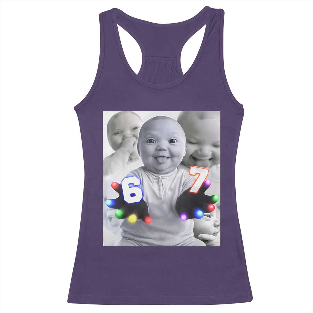 Gloving Niche 67 Ai Baby Meme Racerback Tank Top Six Seven Hand Funny Laughing Baby