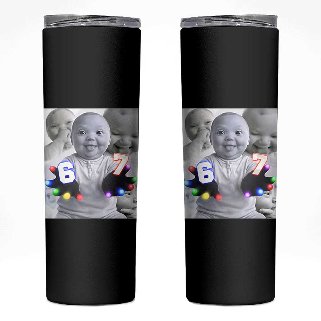 Gloving Niche 67 Ai Baby Meme Skinny Tumbler Six Seven Hand Funny Laughing Baby