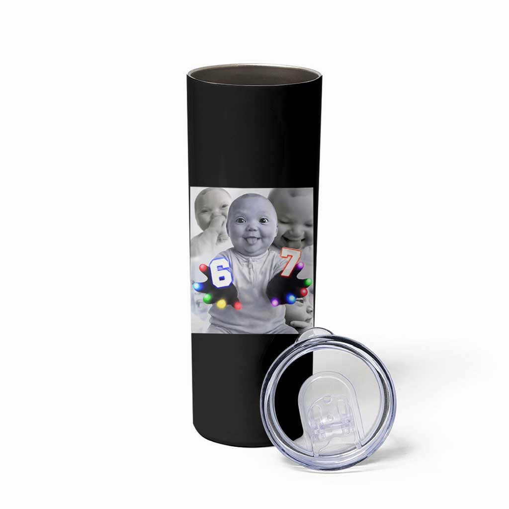 Gloving Niche 67 Ai Baby Meme Skinny Tumbler Six Seven Hand Funny Laughing Baby