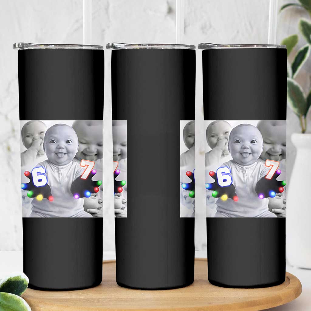 Gloving Niche 67 Ai Baby Meme Skinny Tumbler Six Seven Hand Funny Laughing Baby