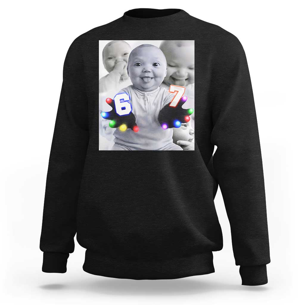 Gloving Niche 67 Ai Baby Meme Sweatshirt Six Seven Hand Funny Laughing Baby