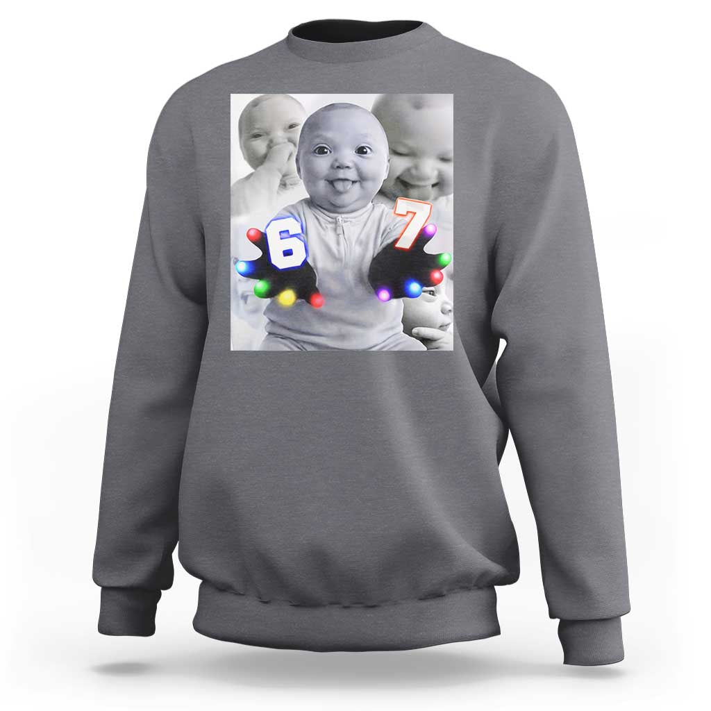Gloving Niche 67 Ai Baby Meme Sweatshirt Six Seven Hand Funny Laughing Baby