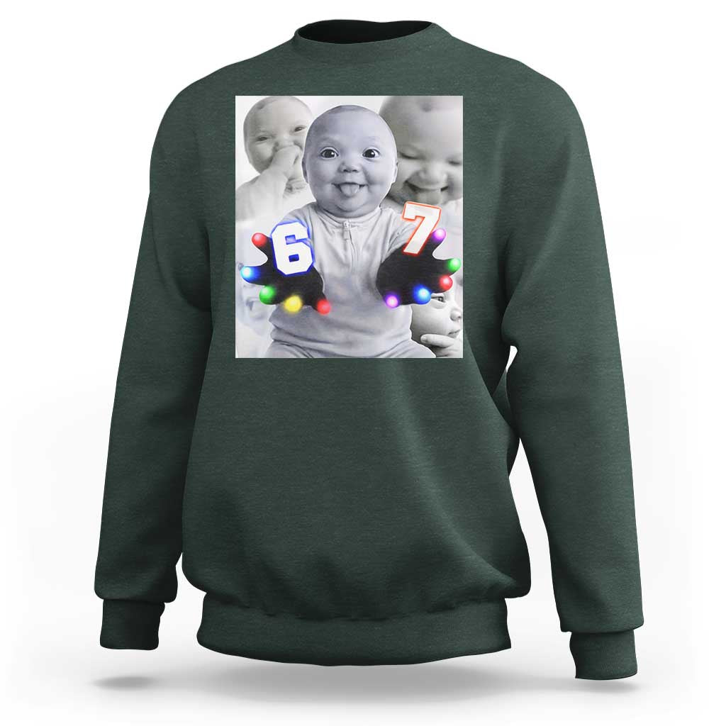 Gloving Niche 67 Ai Baby Meme Sweatshirt Six Seven Hand Funny Laughing Baby