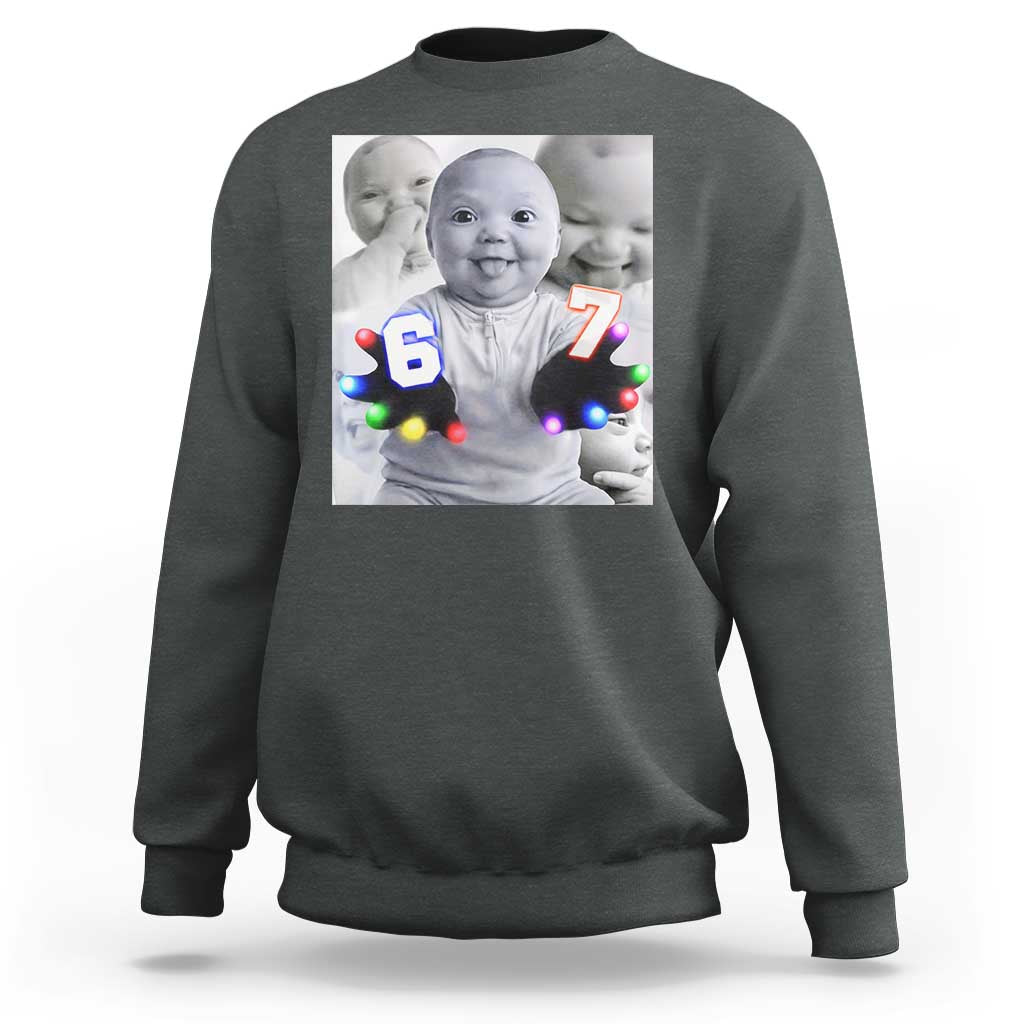Gloving Niche 67 Ai Baby Meme Sweatshirt Six Seven Hand Funny Laughing Baby